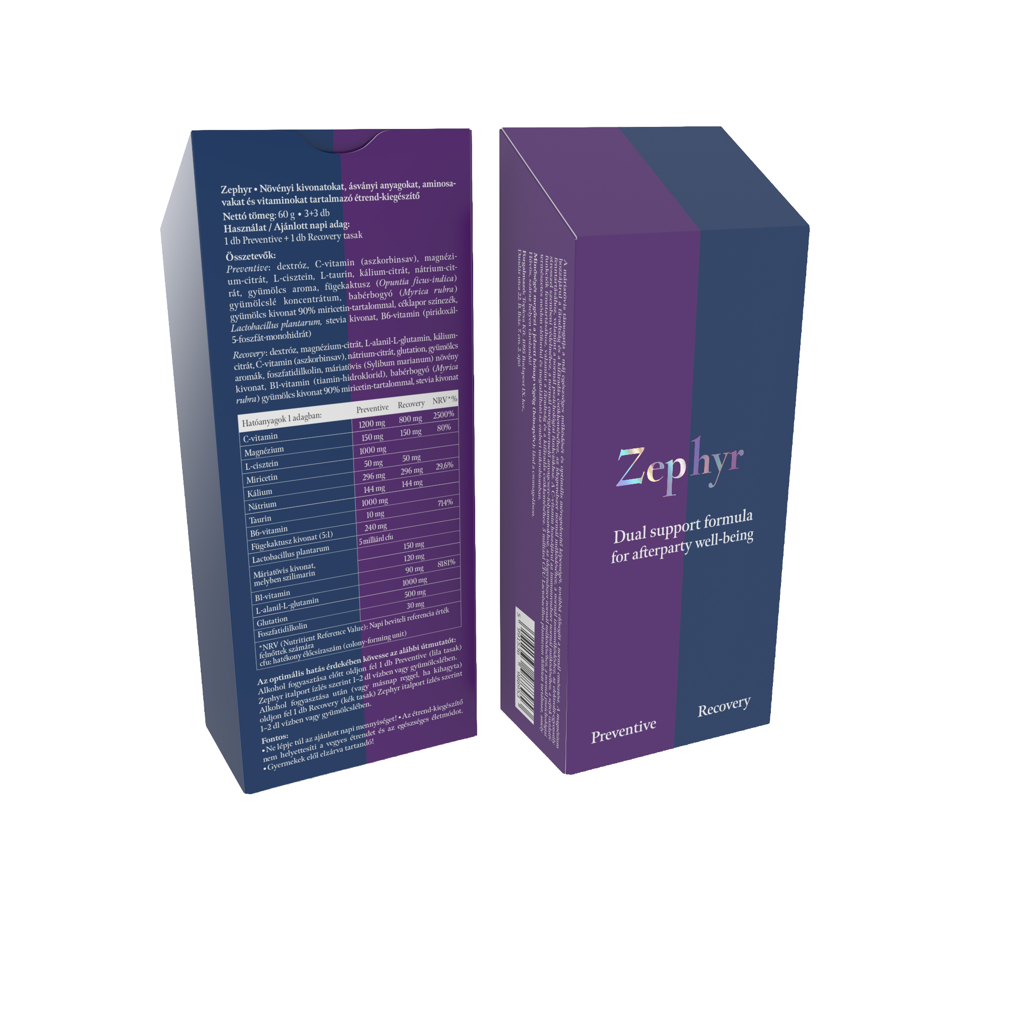 Zephyr doboz Preventive és Recovery tasakokkal